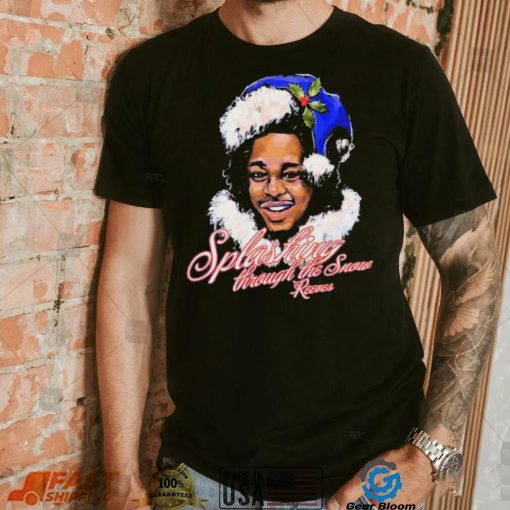 Splashing Through The Snow Reeves Santa Christmas Shirt