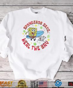 SpongeBob Squarepants says heal the bay art shirt