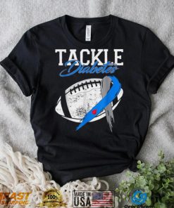 Tackle Diabetes Blue Football Type Diabetes Awareness T Shirt