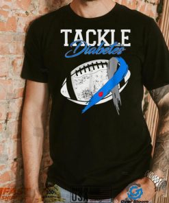 Tackle Diabetes Blue Football Type Diabetes Awareness T Shirt