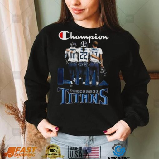 Tennessee Titans Brown Henry and Tannehill Champions Skyline signatures shirt