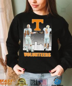 Tennessee Volunteers Peyton Manning And Hendon Hooker Knoxville Skyline Signatures Shirt