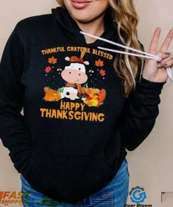 Thankful Grateful Blessed Cow Happy Thanksgiving Shirt