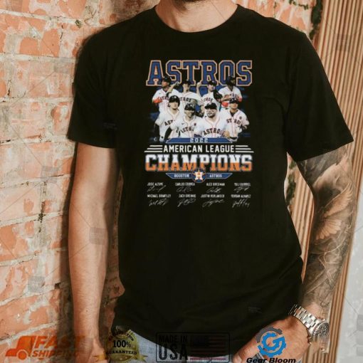 The Astros 2022 American League Champions Houston Astros Team Signatures Shirt