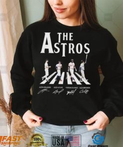 The Astros Justin Verlander Jose Altuve Yordan Alvarez And Alex Bregman Abbey Road Signatures Shirt