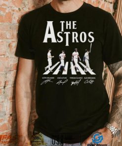 The Astros Justin Verlander Jose Altuve Yordan Alvarez And Alex Bregman Abbey Road Signatures Shirt