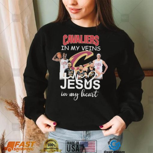 The Cavaliers Basketball In My Veins Jesus In My Heart Signatures Shirt