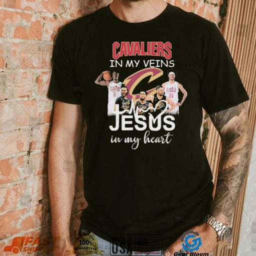 The Cavaliers Basketball In My Veins Jesus In My Heart Signatures Shirt