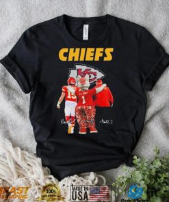 The Chiefs Kc Wolf Patrick Mahomes II And Andy Reid Signatures Shirt