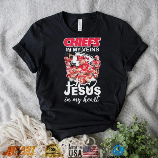 The Chiefs Team In My Veins Jesus In My Heart Signatures Shirt