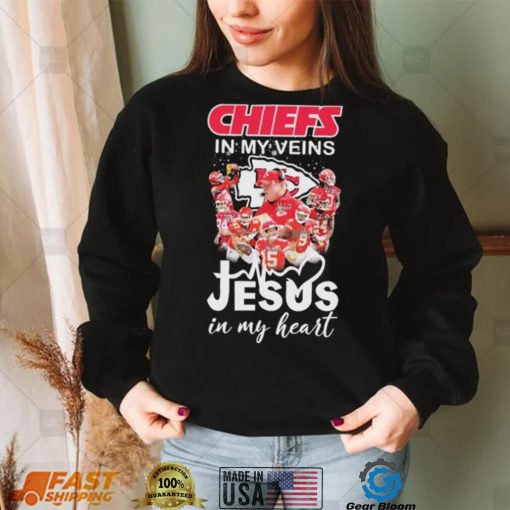 The Chiefs Team In My Veins Jesus In My Heart Signatures Shirt