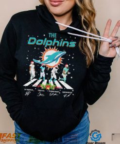 The Dolphins NFL Team 2022 Abbey Road Merry Christmas Signature Shirt