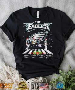 The Eagles Jalen Hurts TJ Edwards Aj Brown And Miles Sanders Abbey Road Christmas Signatures Shirt