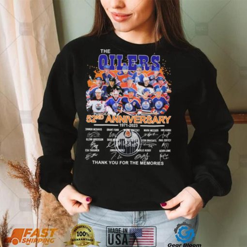 The Edmonton Oilers 52nd Anniversary 1971 2023 Thank You For The Memories Signatures Shirt