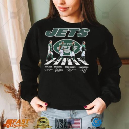 The Jets Joe Flacco Breece Hall Ahmad Gardner And Ryan Tannehill Abbey Road Signatures Shirt