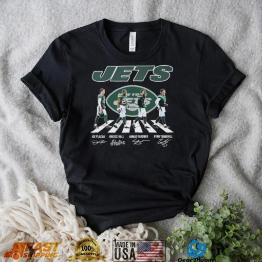 The Jets Joe Flacco Breece Hall Ahmad Gardner And Ryan Tannehill Abbey Road Signatures Shirt