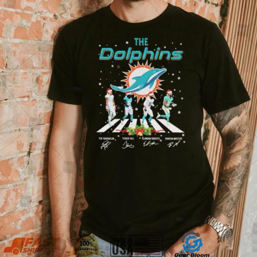 The Miami Dolphins Team Abbey Road Christmas Signatures Shirt