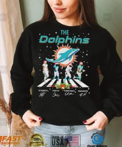 The Miami Dolphins Team Abbey Road Christmas Signatures Shirt