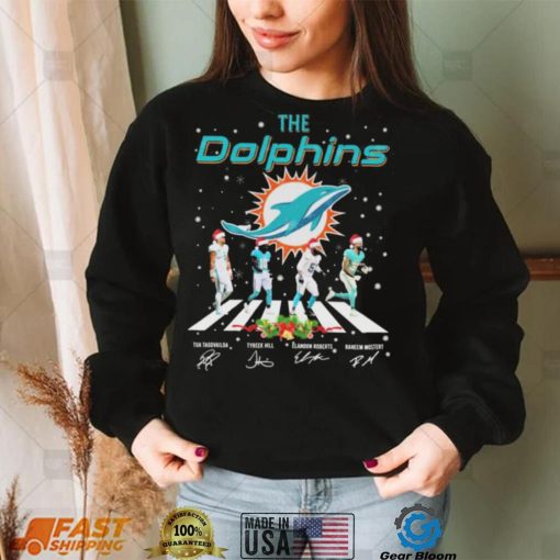 The Miami Dolphins Team Abbey Road Christmas Signatures Shirt