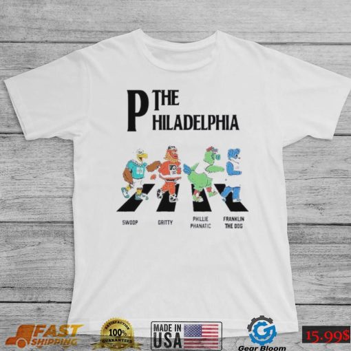 The Philadelphia Walking Road Swoop Gritty Phillie Phanatic Franklin The Dog Shirt