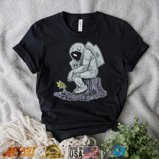 The Thinker Beside Flowers Vintage Nasa T Shirt