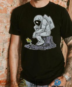 The Thinker Beside Flowers Vintage Nasa T Shirt