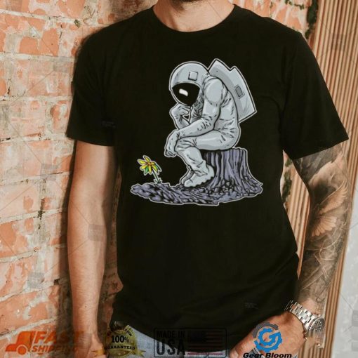 The Thinker Beside Flowers Vintage Nasa T Shirt