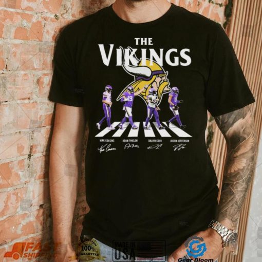 The Vikings Kirk Cousins Adam Thielen Dalvin Cook and Justin Jefferson Abbey Road Signatures T Shirt