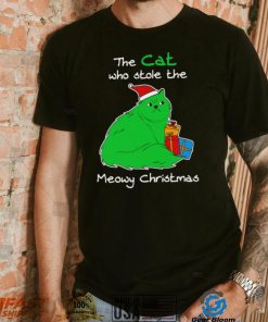 The cat who stole the Meowy Christmas shirt