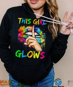 This Girl Glows Retro 80’s Party Women’s Lips Shirt