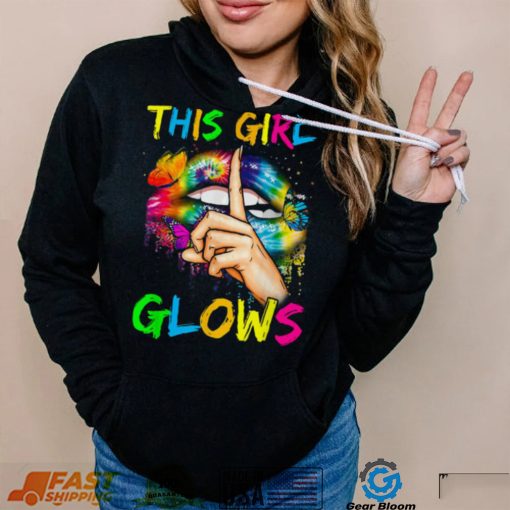 This Girl Glows Retro 80’s Party Women’s Lips Shirt