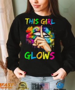 This Girl Glows Retro 80’s Party Women’s Lips Shirt