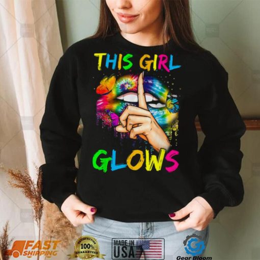 This Girl Glows Retro 80’s Party Women’s Lips Shirt