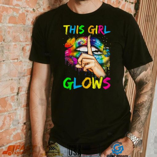 This Girl Glows Retro 80’s Party Women’s Lips Shirt