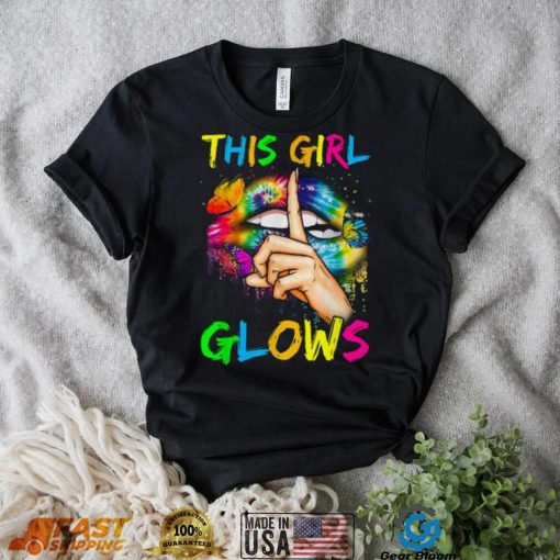 This Girl Glows Retro 80’s Party Women’s Lips Shirt