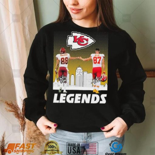 Tony Gonzalez And Patrick Travis Kelce Legends Kansas City Chiefs Signatures Shirt