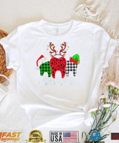 Tooth Dental Assistant Merry Christmas Leopard Plaid Pajamas Shirt