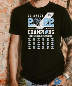 Toronto Argonauts 2022 Go Argos Grey Cup Champions Shirt