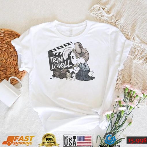 Trin Lovell with rabbit art shirt