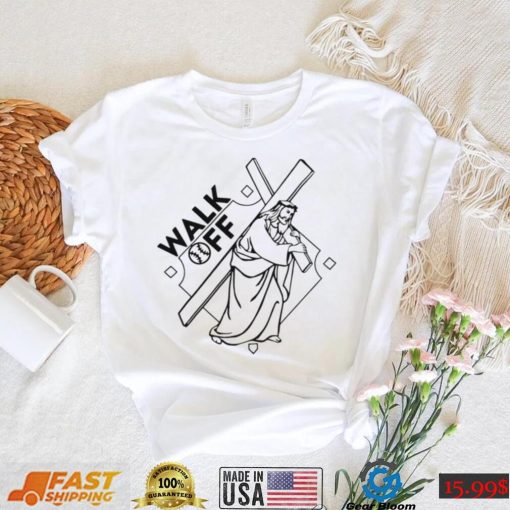 Troy P Silva Jesus walk off baseball art shirt