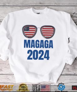 Trump 2024 MAGAGA Glasses Flag shirt