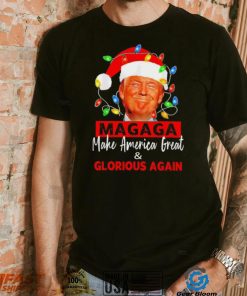 Trump 2024 magaga make America great and glorious again Christmas Lights shirt