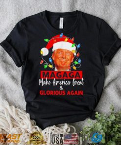 Trump 2024 magaga make America great and glorious again Christmas Lights shirt