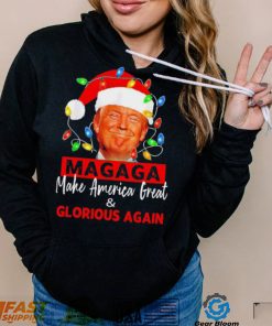 Trump 2024 magaga make America great and glorious again Christmas Lights shirt