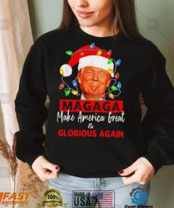 Trump 2024 magaga make America great and glorious again Christmas Lights shirt