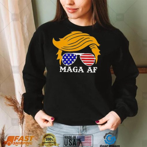 Trump MAGA AF Parody Orange Hair Glasses Shirt