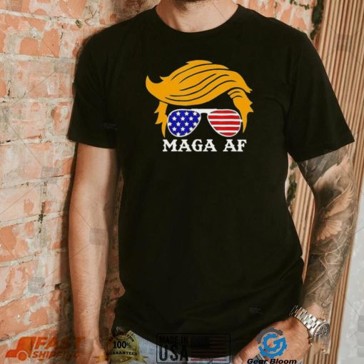 Trump MAGA AF Parody Orange Hair Glasses Shirt