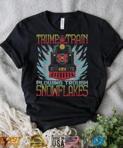 Trump Train Plowing Through Snowflakes Christmas Ugly Shirt