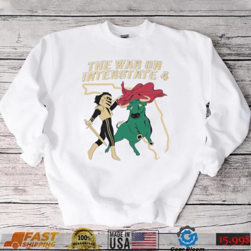 UCF Knights vs South Florida Bulls mascot the War on Interstate 4 shirt