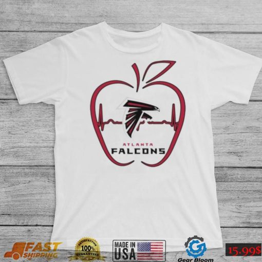 Apple Heartbeat Teacher Symbol Atlanta Falcons T Shirt